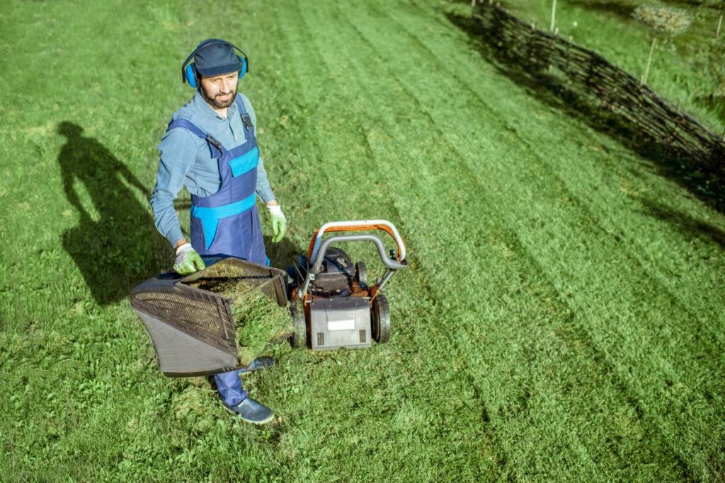 gardener working with lawn mower on the backyard 2023 11 27 05 28 43 utc 1