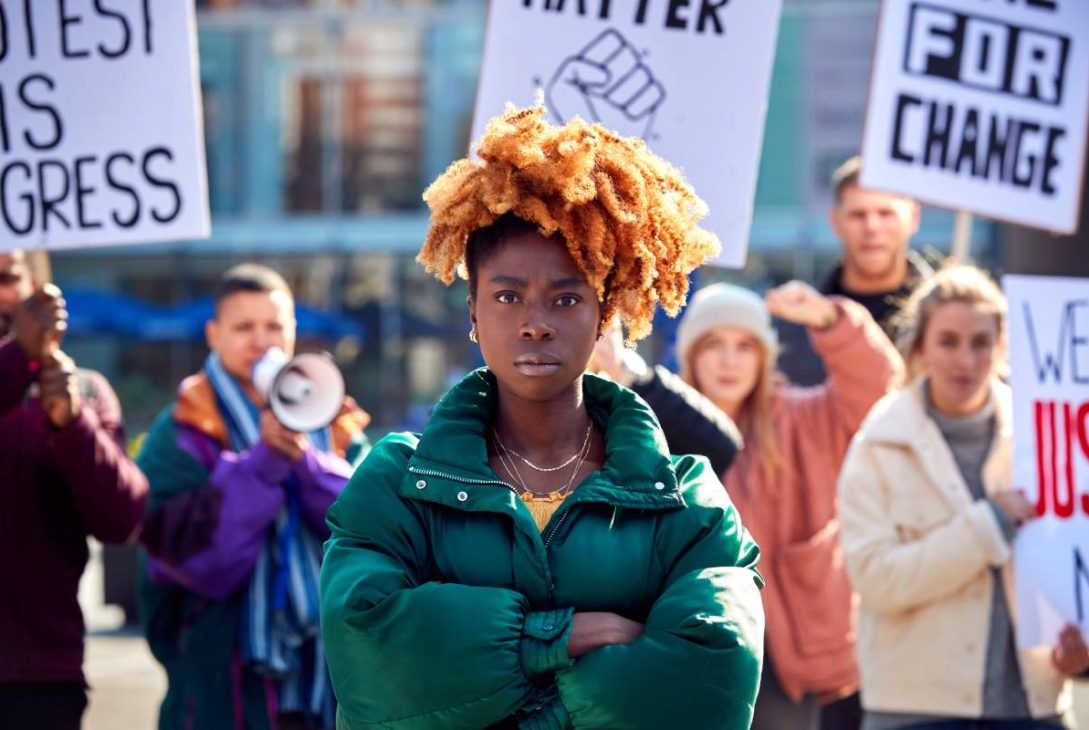 protestors with placards on black lives matter dem 2024 10 19 04 15 31 utc 1